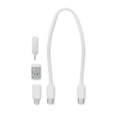 Câbles de charge personnalisés 9 en 1 - SUPABLE Matières : ABS Couleurs : blanc goodies publicitaire événementiel