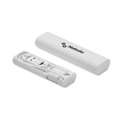 Câbles de charge personnalisés 9 en 1 - SUPABLE Matières : ABS Couleurs : blanc marquage laser ultra précis