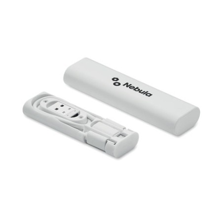 Câbles de charge personnalisés 9 en 1 - SUPABLE Matières : ABS Couleurs : blanc marquage laser ultra précis