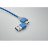 Câble de charge 4 en 1 personnalisé bleu - Objets publicitaires Matières : aluminium Couleurs : bleu royal accessoire événementi