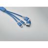 Câble de charge 4 en 1 personnalisé bleu - Objets publicitaires Matières : aluminium Couleurs : bleu royal cadeau client origina