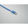Câble de charge 4 en 1 personnalisé bleu - Objets publicitaires Matières : aluminium Couleurs : bleu royal marquage couleur écla