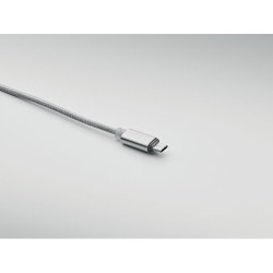 Câble de Charge Long Personnalisé 2 en 1 - CABLONG Matières : aluminium Couleurs : argenté 2