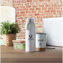 Bouteille en acier inox personnalisée 650ml - BIRA, cadeau d'entreprise Matières : acier inoxydable Couleurs : blanc goodies pub