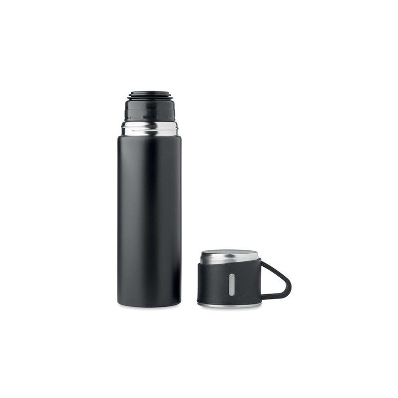 Bouteille Isotherme Personnalisée 420 ml TONIA Matières : acier inoxydable Couleurs : noir marquage laser ultra précis