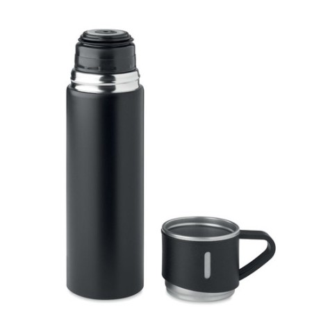 Bouteille Isotherme Personnalisée 420 ml TONIA Matières : acier inoxydable Couleurs : noir cadeau collaborateur premium