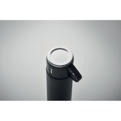 Bouteille Isotherme Personnalisée 420 ml TONIA Matières : acier inoxydable Couleurs : noir marquage couleur éclatante
