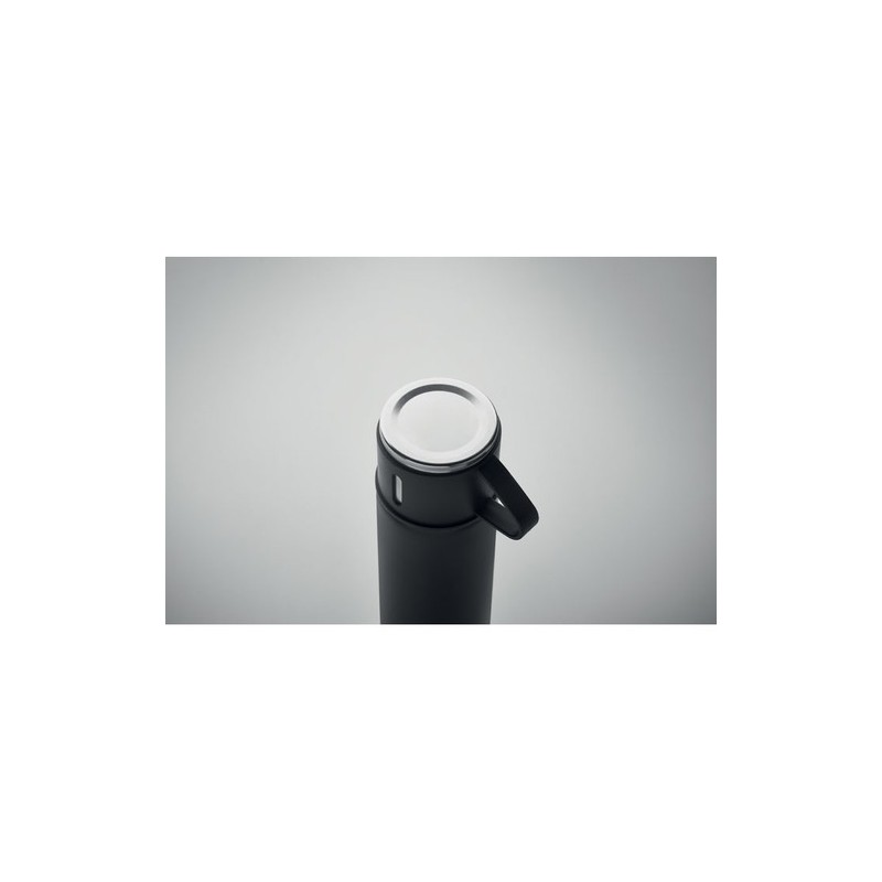 Bouteille Isotherme Personnalisée 420 ml TONIA Matières : acier inoxydable Couleurs : noir marquage couleur éclatante