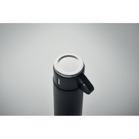 Bouteille Isotherme Personnalisée 420 ml TONIA Matières : acier inoxydable Couleurs : noir marquage couleur éclatante