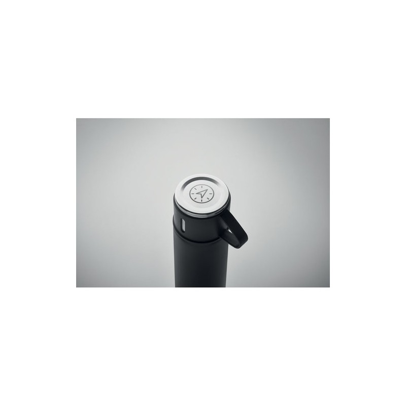 Bouteille Isotherme Personnalisée 420 ml TONIA Matières : acier inoxydable Couleurs : noir goodies personnalisé en stock