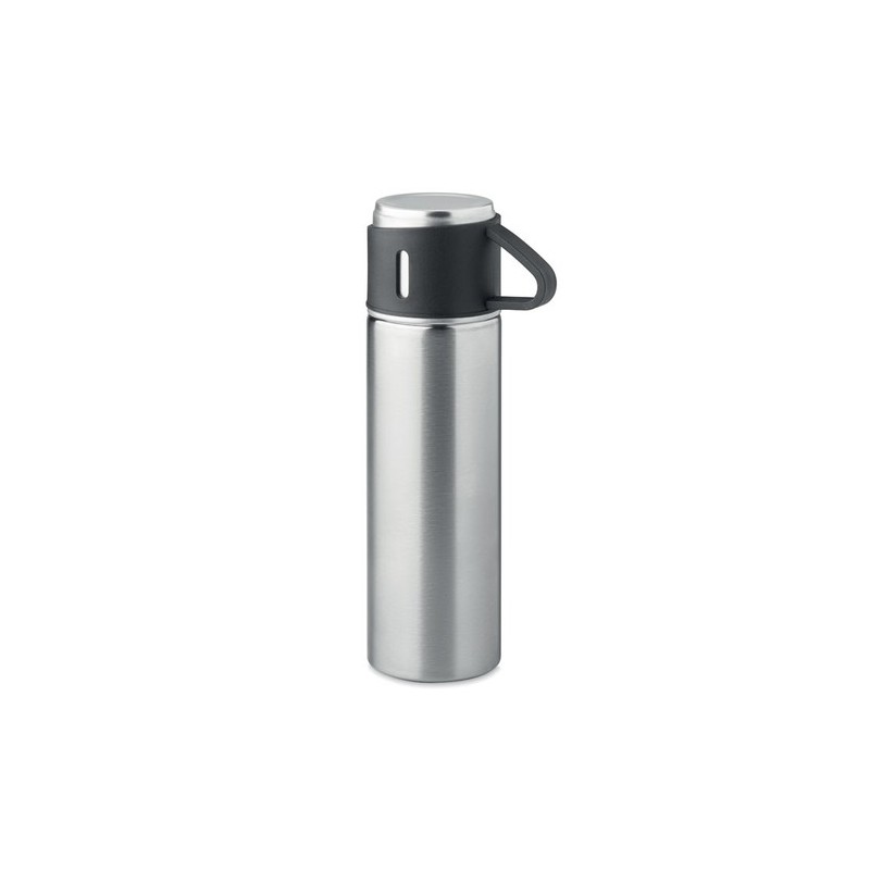 Bouteille Isotherme Personnalisée 420 ml TONIA Matières : acier inoxydable Couleurs : argenté mat personnalisable avec votre log