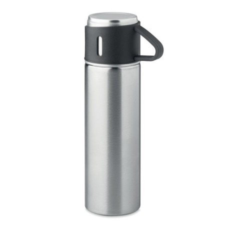 Bouteille Isotherme Personnalisée 420 ml TONIA Matières : acier inoxydable Couleurs : argenté mat personnalisable avec votre log