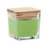 Bougie parfumée carrée 50gr personnalisée idéale pour décorer PILA Matières : verre Couleurs : vert citron
