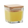 Bougie parfumée carrée 50gr personnalisée idéale pour décorer PILA Matières : verre Couleurs : jaune cadeau entreprise pas cher