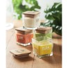 Bougie parfumée carrée 50gr personnalisée idéale pour décorer PILA Matières : verre Couleurs : jaune marquage couleur éclatante
