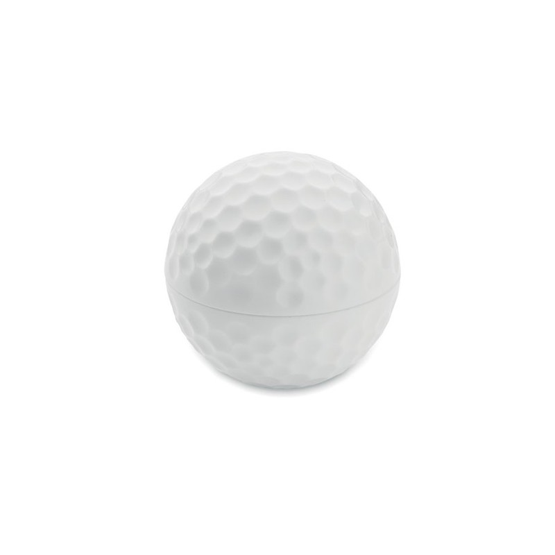 Baume à lèvres personnalisé SPF10 vanille  balle de golf Matières : ABS Couleurs : blanc goodies publicitaire événementiel