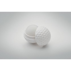 Baume à lèvres personnalisé SPF10 vanille  balle de golf Matières : ABS Couleurs : blanc impression haute définition