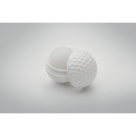 Baume à lèvres personnalisé SPF10 vanille  balle de golf Matières : ABS Couleurs : blanc impression haute définition