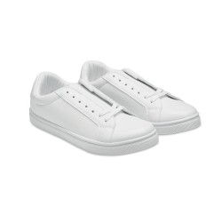 Baskets Écologiques en PU Taille 46 Confort et Style Blancos