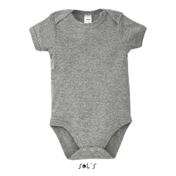 Body Bébé Personnalisé 100% Coton - Confort Assuré, Bambino Matières : coton Taille textile : M Couleurs : gris chiné personnali