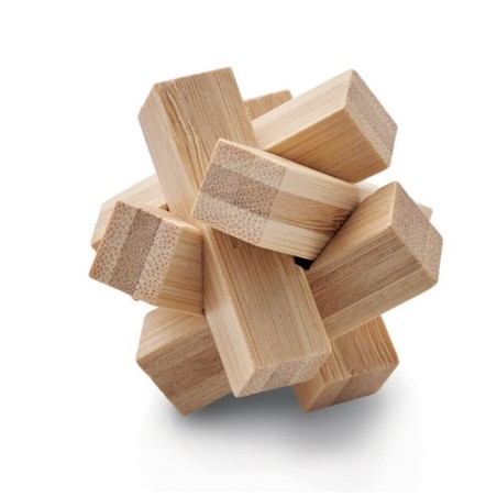 Casse-tête étoile en bambou personnalisé pas cher | CUBENATS Matières : bambou Couleurs : bois