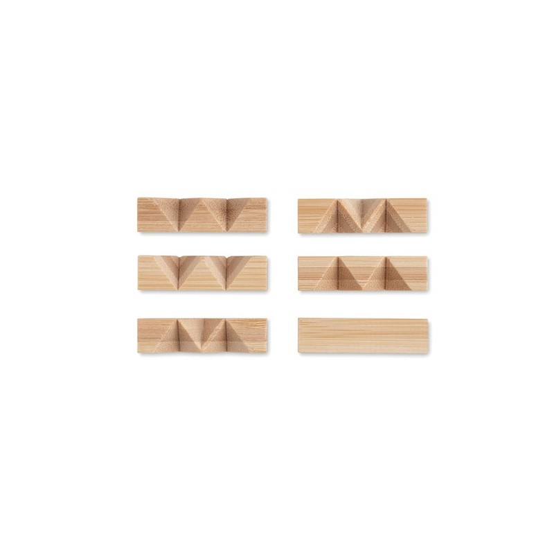 Casse-tête étoile en bambou personnalisé pas cher | CUBENATS Matières : bambou Couleurs : bois personnalisable avec votre logo