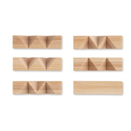 Casse-tête étoile en bambou personnalisé pas cher | CUBENATS Matières : bambou Couleurs : bois personnalisable avec votre logo