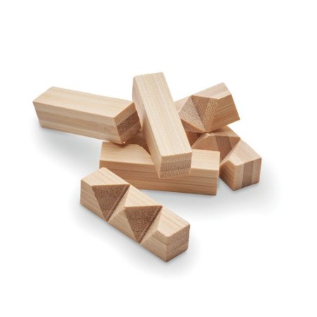 Casse-tête étoile en bambou personnalisé pas cher | CUBENATS Matières : bambou Couleurs : bois cadeau entreprise pas cher
