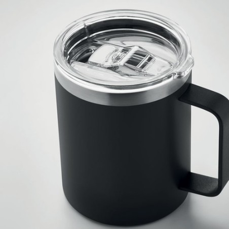 Gobelet Éco-responsable Double Paroi 300 ml Personnalisé | INARI Couleurs : noir Matières : acier inoxydable recyclé goodies pub