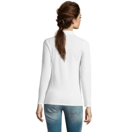 Polo Femme Personnalisé 180 - SOL'S Perfect LSL Taille textile : S Couleurs : blanc objet promo petit budget