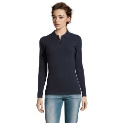 Polo Femme Personnalisé 180 - SOL'S Perfect LSL Taille textile : M Couleurs : french navy personnalisation sur mesure