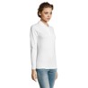Polo Femme Personnalisé 180 - SOL'S Perfect LSL Taille textile : M Couleurs : blanc cadeau affaires élégant