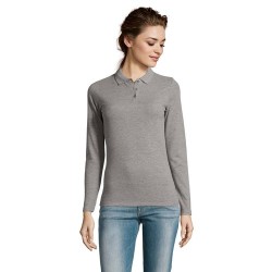 Polo Femme Personnalisé 180 - SOL'S Perfect LSL Taille textile : 3XL Couleurs : gris chiné livraison express 24h 48h