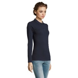 Polo Femme Personnalisé 180 - SOL'S Perfect LSL Taille textile : 3XL Couleurs : french navy cadeau collaborateur premium