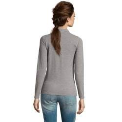 Polo Femme Personnalisé 180 - SOL'S Perfect LSL Taille textile : S Couleurs : gris chiné impression logo haute qualité