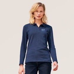 Polo Femme Personnalisé 180 - SOL'S Perfect LSL Taille textile : S Couleurs : french navy cadeau client original