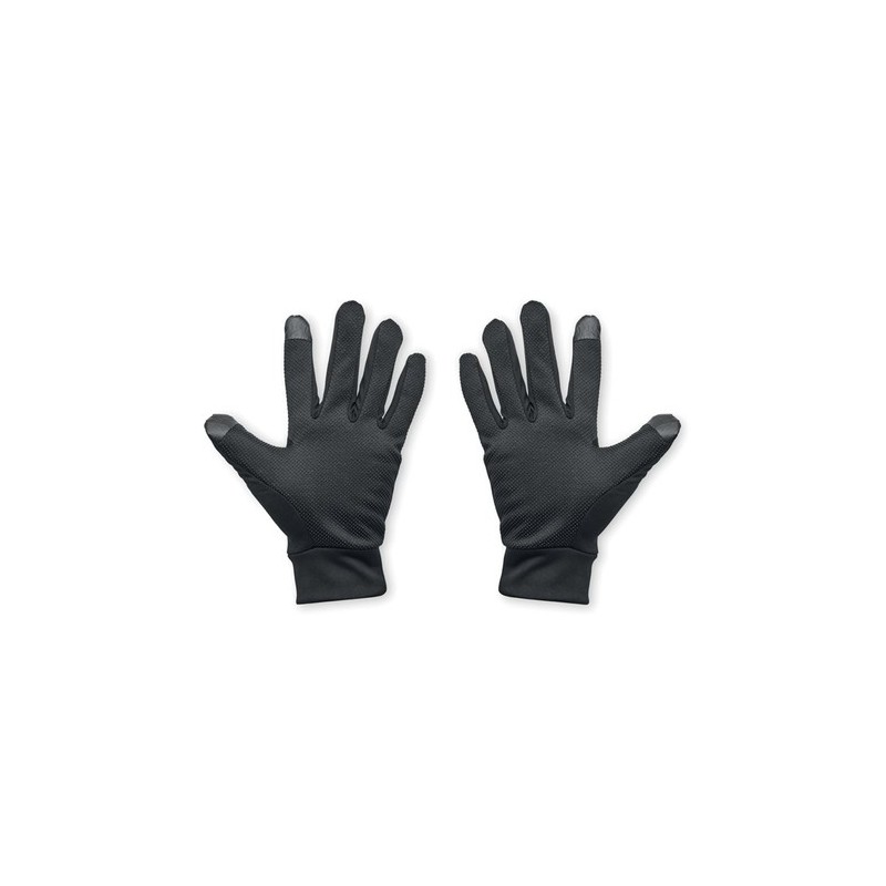 Gants de sport tactiles confortables et performants personnalisés LESPORT Matières : PET Couleurs : noir personnalisable avec vo