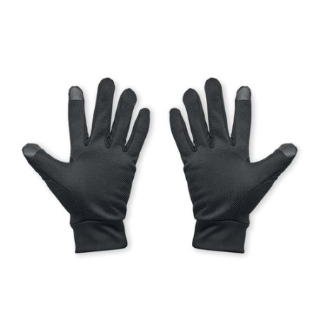 Gants de sport tactiles confortables et performants personnalisés LESPORT Matières : PET Couleurs : noir personnalisable avec vo