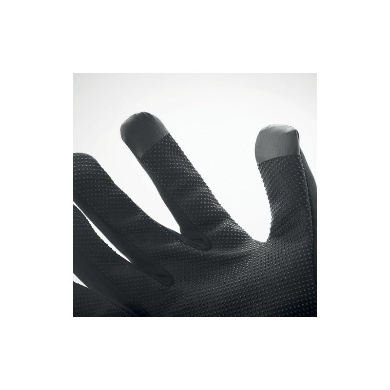 Gants de sport tactiles confortables et performants personnalisés LESPORT Matières : PET Couleurs : noir goodies publicitaire év