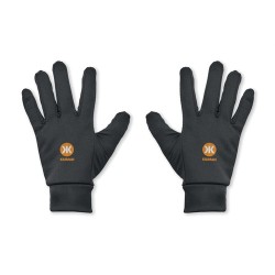 Gants de sport tactiles confortables et performants personnalisés LESPORT Matières : PET Couleurs : noir impression haute défini