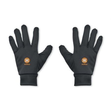 Gants de sport tactiles confortables et performants personnalisés LESPORT Matières : PET Couleurs : noir impression haute défini