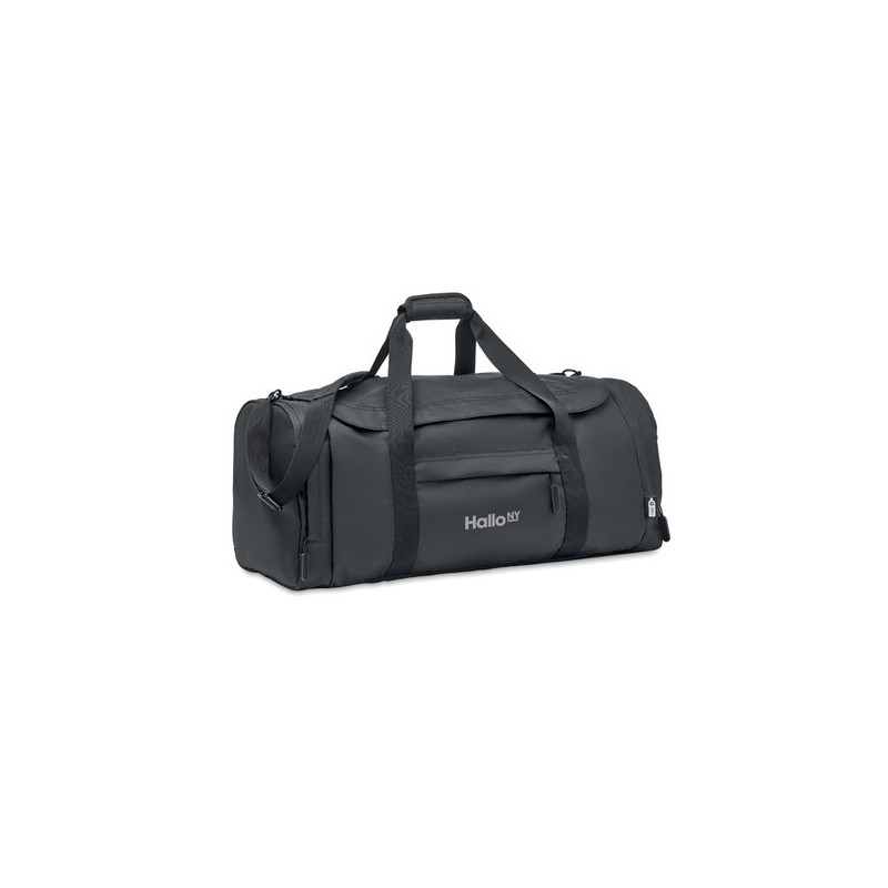 Grand sac de sport  en RPET 300D | VALLEY DUFFLE Matières : PET recyclé Couleurs : noir marquage laser ultra précis