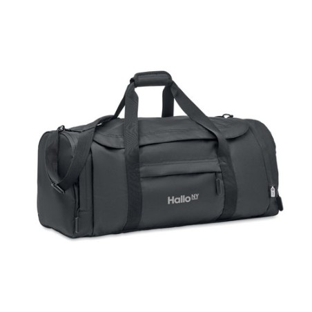 Grand sac de sport  en RPET 300D | VALLEY DUFFLE Matières : PET recyclé Couleurs : noir marquage laser ultra précis