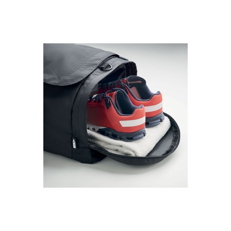 Grand sac de sport  en RPET 300D | VALLEY DUFFLE Matières : PET recyclé Couleurs : noir livraison express 24h 48h