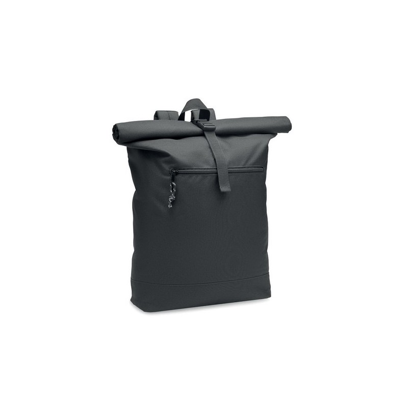 Sac à dos enroulable Éco-responsable 600D Personnalisé - NAPA Matières : PET recyclé Couleurs : noir