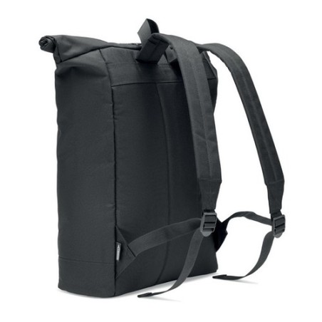 Sac à dos enroulable Éco-responsable 600D Personnalisé - NAPA Matières : PET recyclé Couleurs : noir personnalisable avec votre 