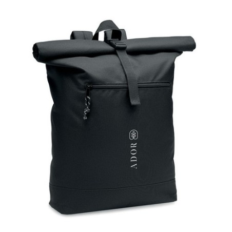 Sac à dos enroulable Éco-responsable 600D Personnalisé - NAPA Matières : PET recyclé Couleurs : noir goodies publicitaire événem