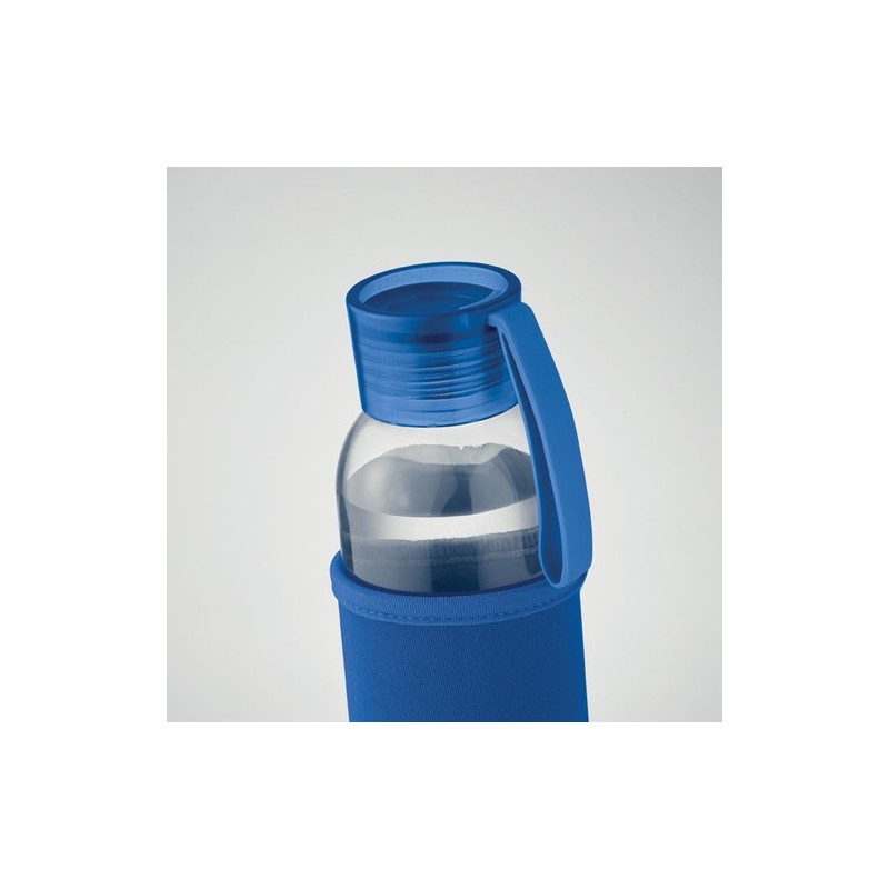 Bouteille  en verre recyclé 500 ml - Personnalisée EBOR Matières : verre Couleurs : bleu royal impression logo haute qualité
