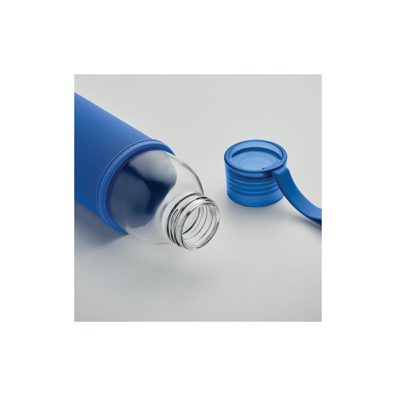 Bouteille  en verre recyclé 500 ml - Personnalisée EBOR Matières : verre Couleurs : bleu royal personnalisation sur mesure