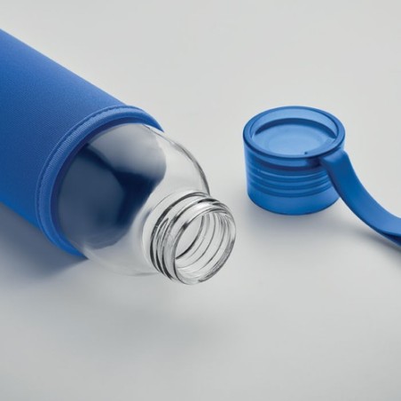 Bouteille  en verre recyclé 500 ml - Personnalisée EBOR Matières : verre Couleurs : bleu royal personnalisation sur mesure